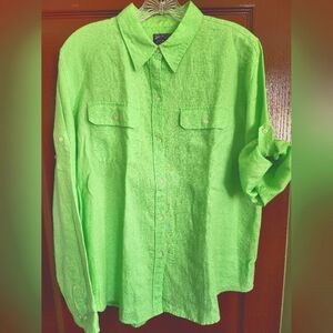 EUC Ralph Lauren jewel green long- sleeved button-down shirt, XL #37